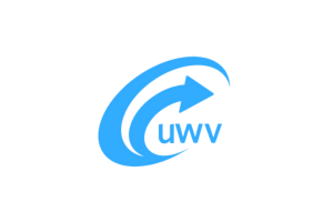 Logo van het UWV in het licht blauw