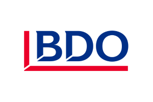 logo van BDO rood met blauw